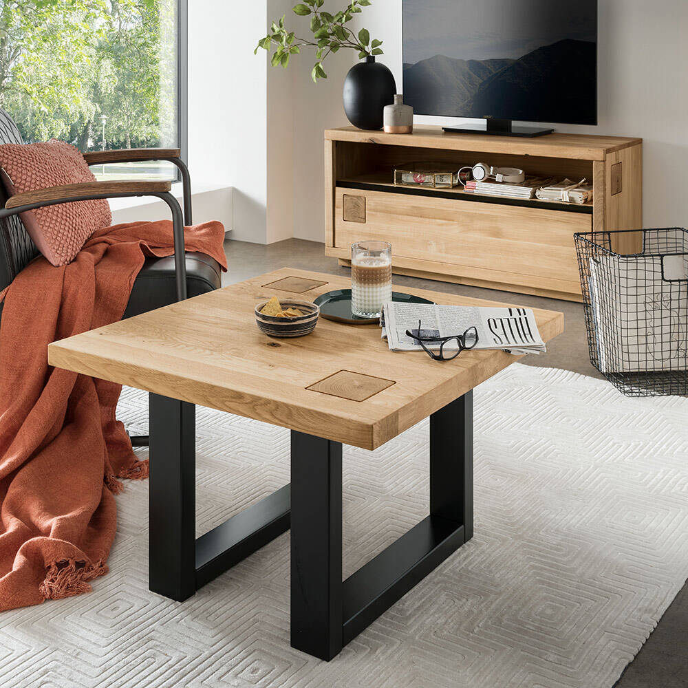 Wohnzimmermöbel Set Couchtisch mit Lowboard, modern in massiver Eiche WINCH günstig online kaufen