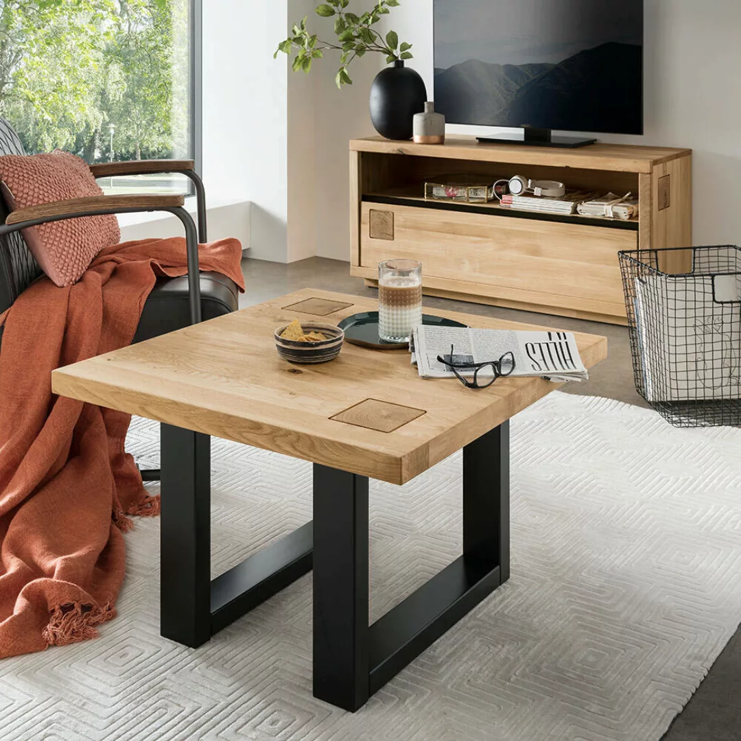 Wohnzimmermöbel Set Couchtisch mit Lowboard, modern in massiver Eiche WINCH günstig online kaufen