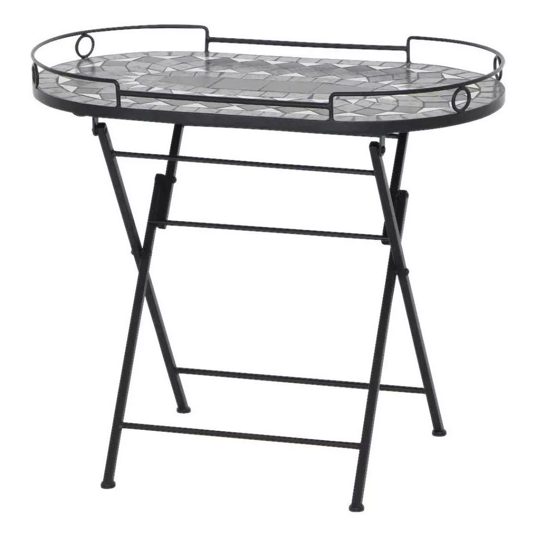 Siena Garden Serviertisch Como Stahl 41 cm x 67,5 cm x 60 cm Grau Mosaik günstig online kaufen