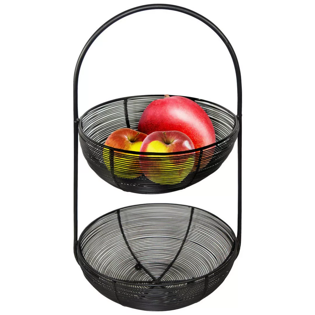 Obstkorb schwarz Metall B/H/L: ca. 26,5x46x26,5 cm günstig online kaufen