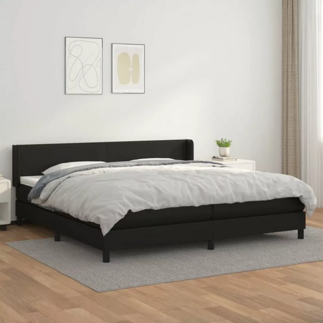 vidaXL Bettgestell Boxspringbett mit Matratze Schwarz 200x200 cm Kunstleder günstig online kaufen