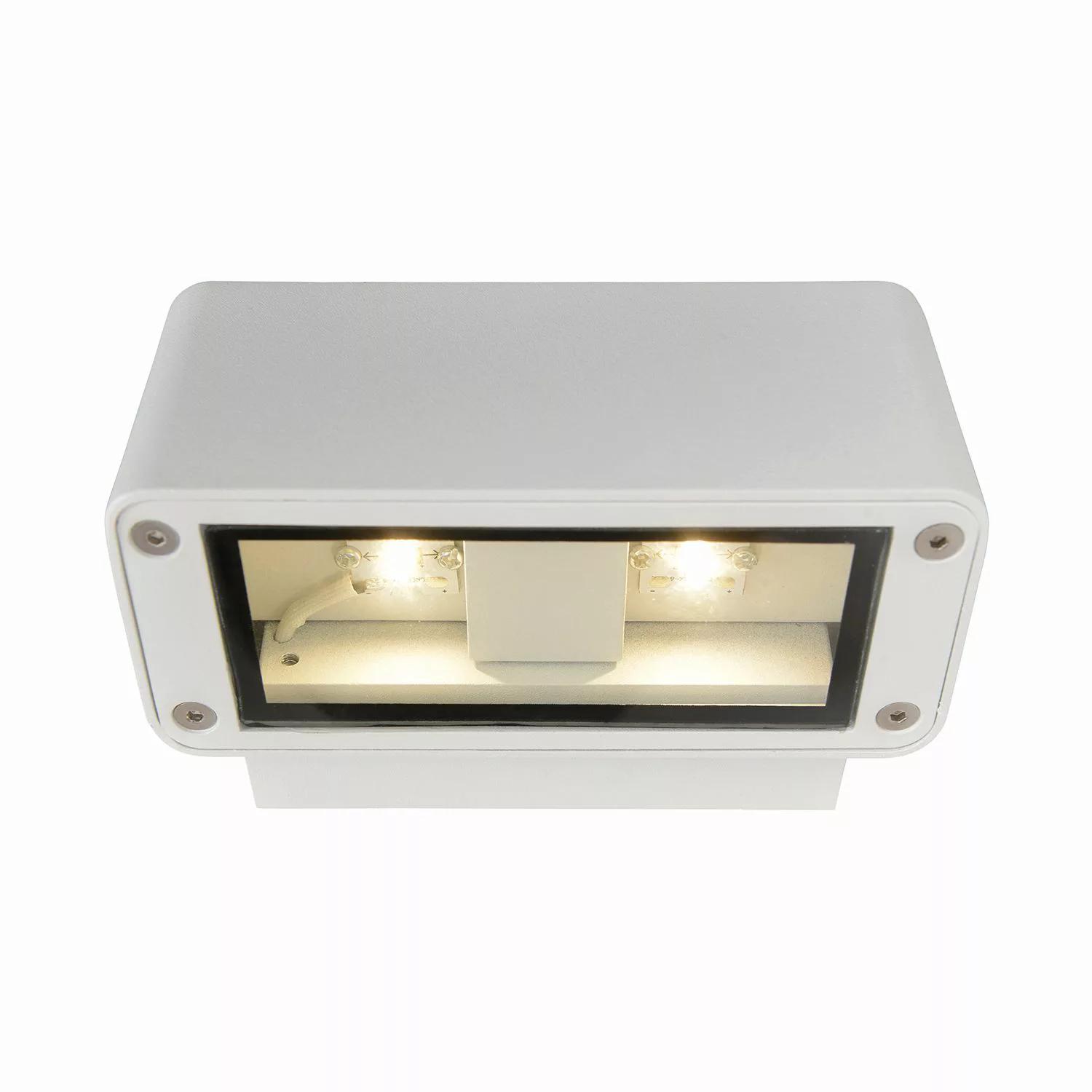 home24 Näve LED Außenwandleuchte 50/50 LED Modern Weiß Aluminium 15x7x9 cm günstig online kaufen