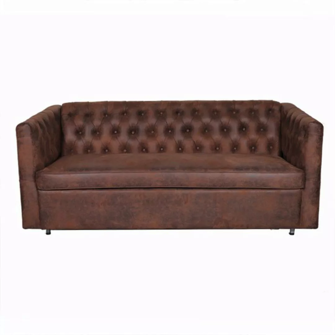 JVmoebel Sofa Klassisches braunes American Style Chesterfield Sofa Couch Le günstig online kaufen