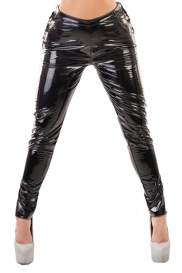 Me Seduce Lederimitathose Glänzende Lack-Hose Tokyo Wetlook-Hose in schwarz günstig online kaufen