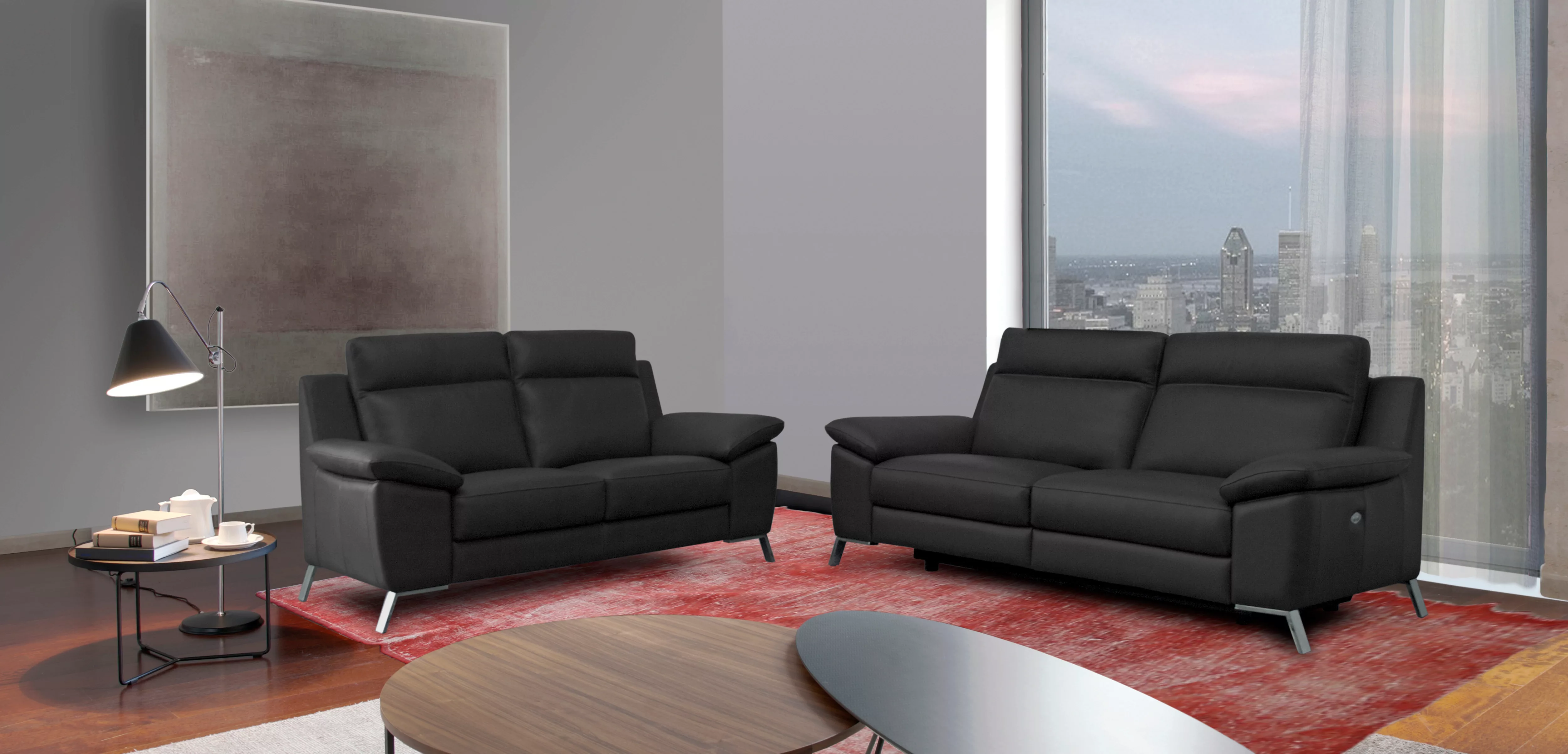 CALIA ITALIA Polstergarnitur "Roby", (Set, 2 tlg.), in Leder, mit elektrisc günstig online kaufen