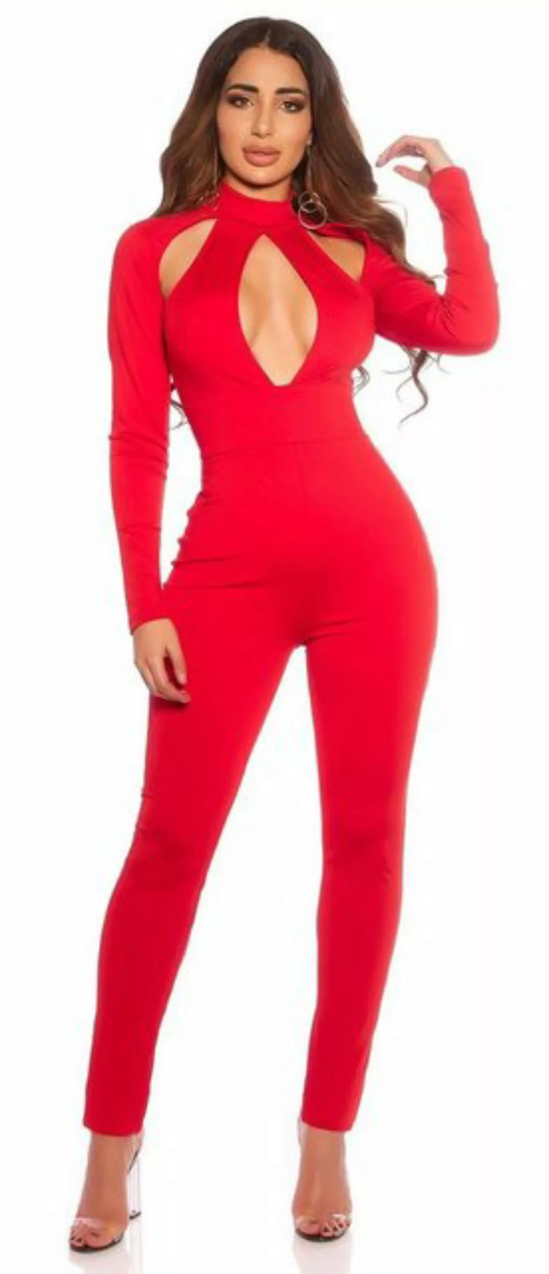 Koucla Jumpsuit sexy Langarm Overall mit Cut Outs, Bodysuit Clubwear Party günstig online kaufen