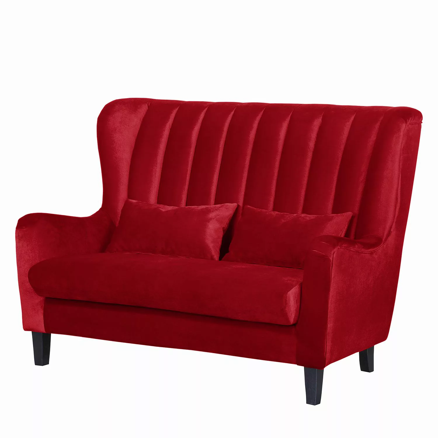 home24 Red Living Sofa Cocoa 2-Sitzer Kirschrot Samtstoff 153x110x90 cm (Bx günstig online kaufen