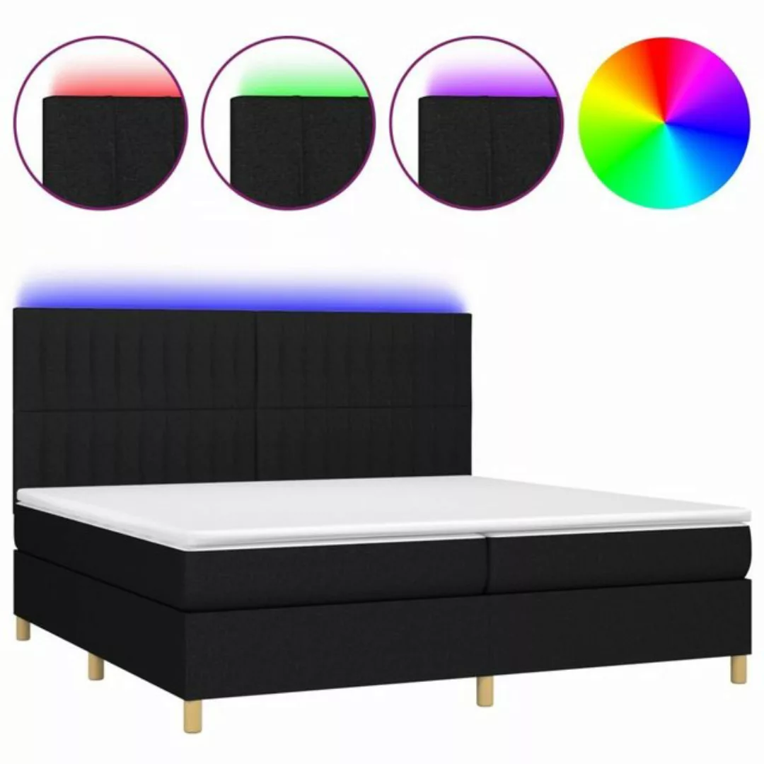 vidaXL Boxspringbett Boxspringbett mit Matratze LED Hellgrau 200x200 cm Sto günstig online kaufen