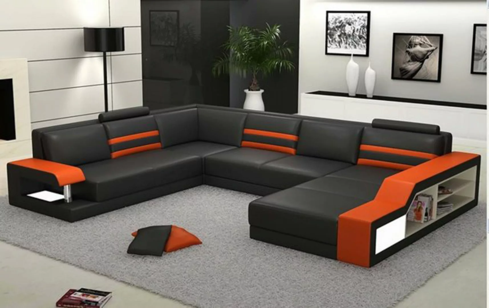 JVmoebel Ecksofa Designersofa Ecksofa Couch Ledersofa Polster Sitz Eck mit günstig online kaufen