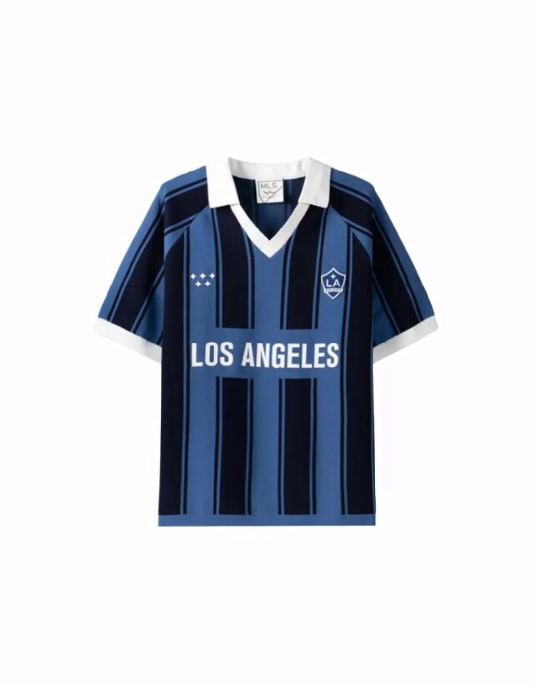 Bershka Poloshirt La Galaxy Mit Streifen Damen Xl Blau günstig online kaufen