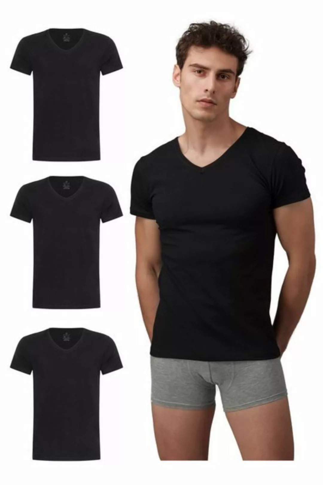 Burnell & Son T-Shirt Unterhemd Unterziehshirt mit Kurzarm und V-Ausschnitt günstig online kaufen