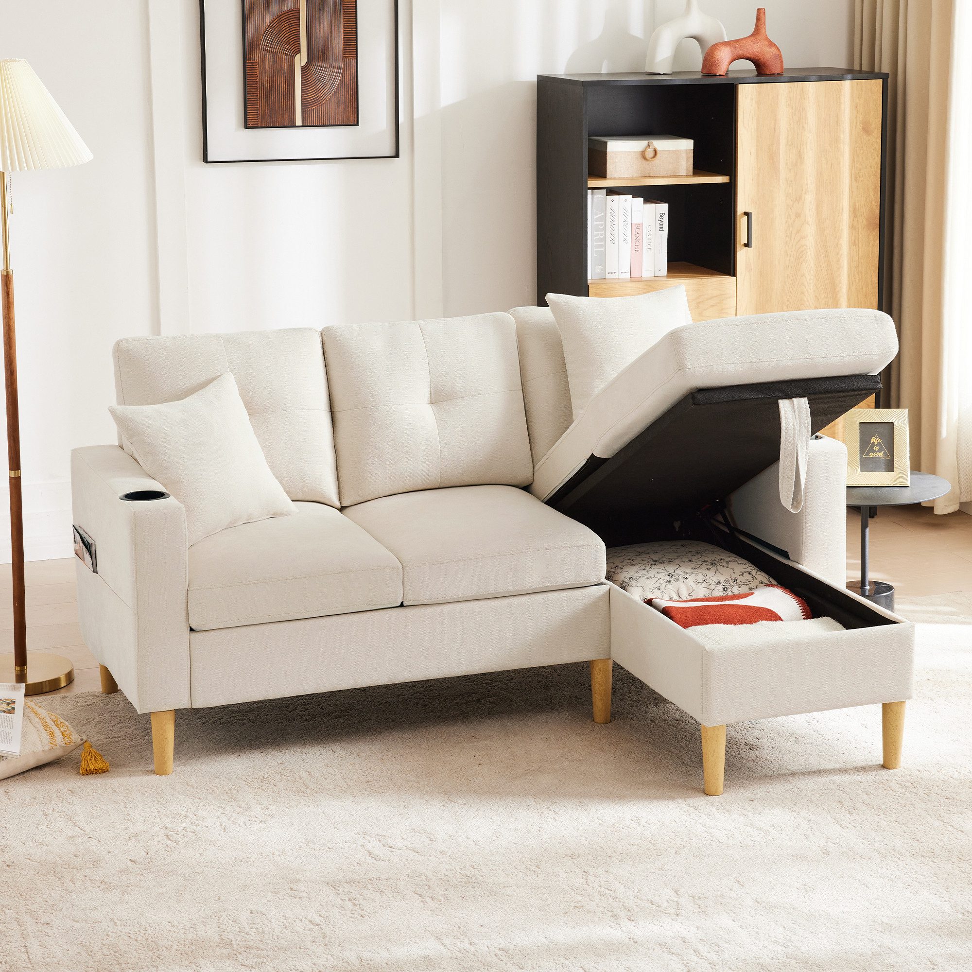 Merax 3-Sitzer Ecksofa Eckcouch in L-Form günstig online kaufen