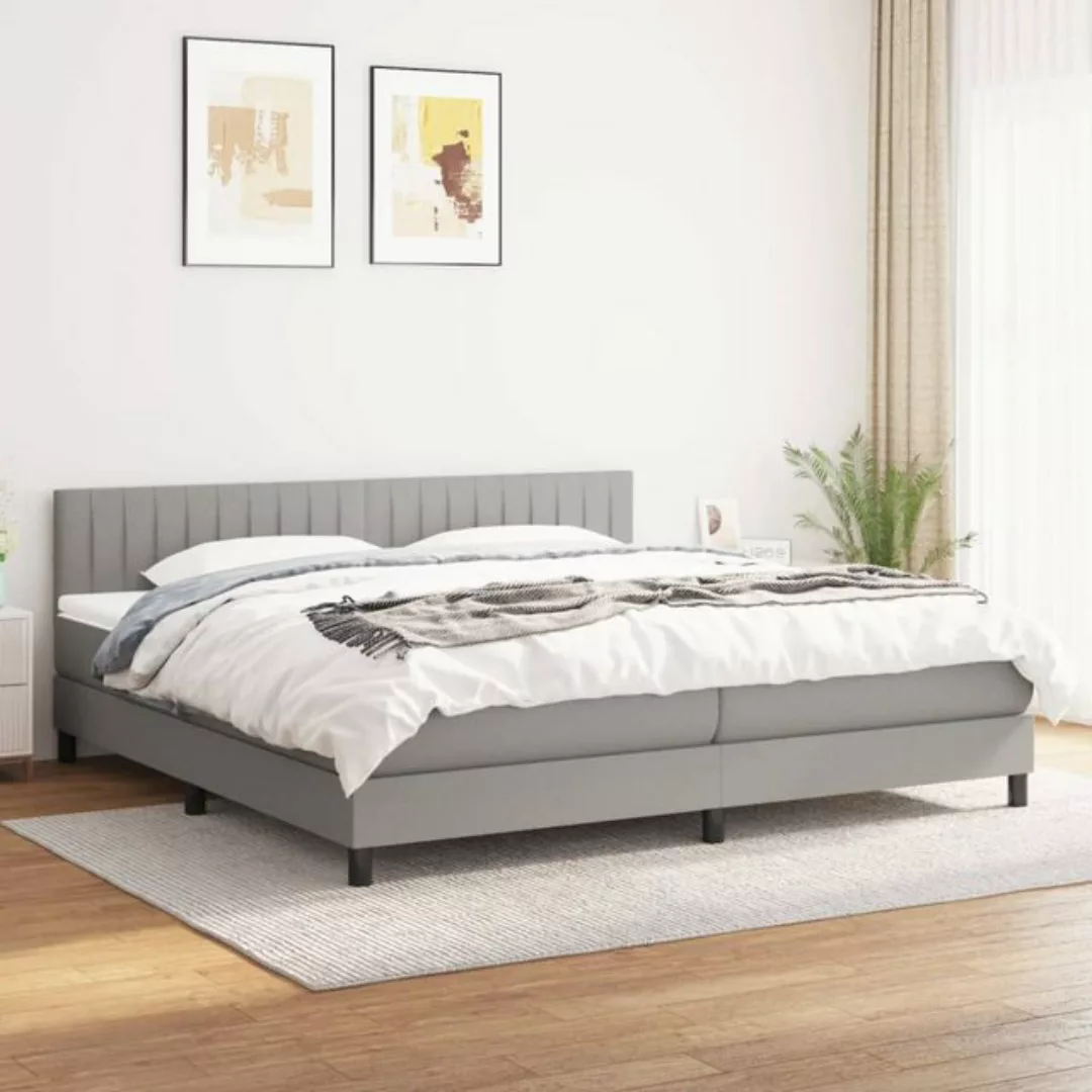 vidaXL Boxspringbett Boxspringbett mit Matratze Dunkelgrau 200x200 cm Stoff günstig online kaufen