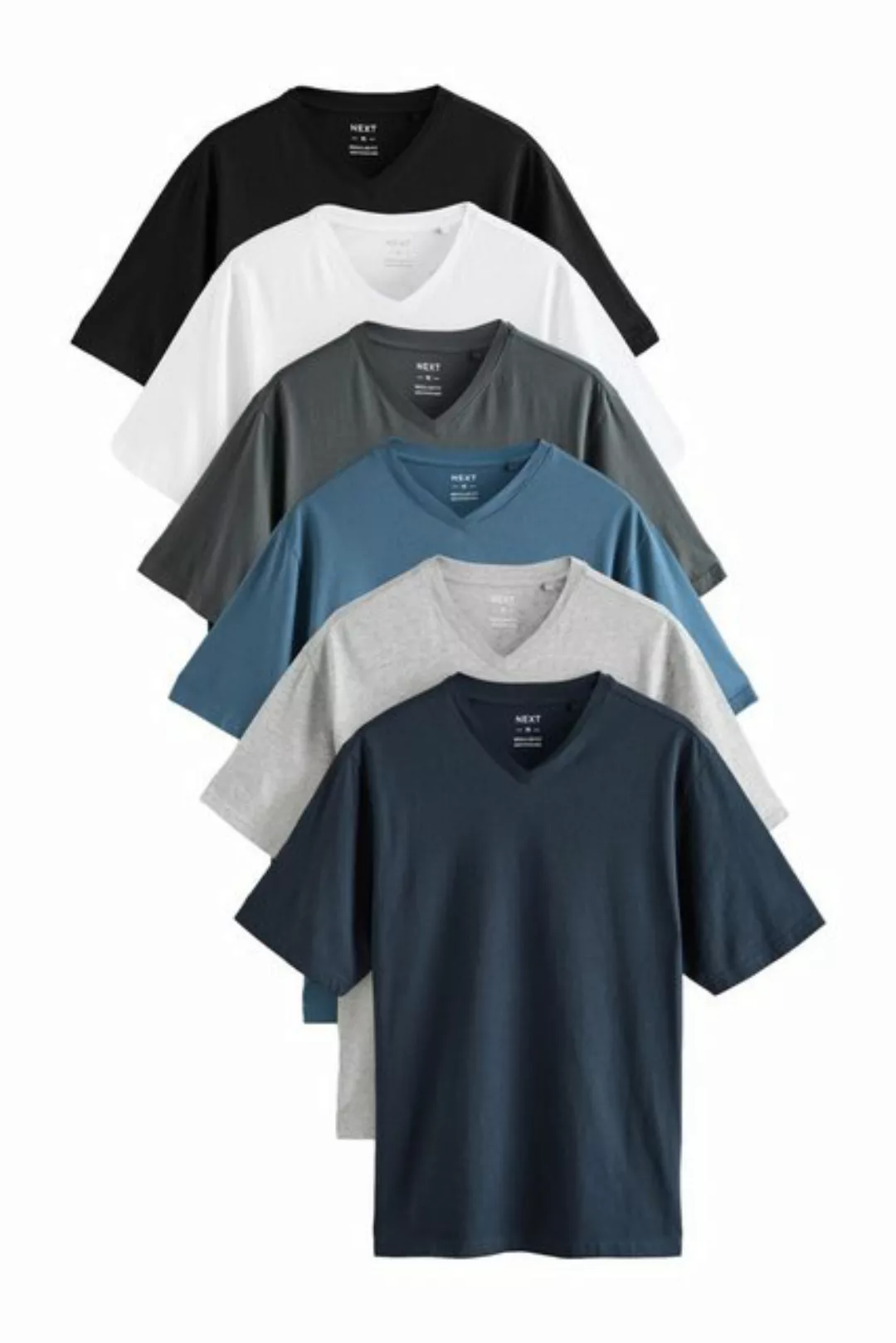 Next T-Shirt Essential T-Shirts mit V-Ausschnitt, 6-Pack (6-tlg) günstig online kaufen