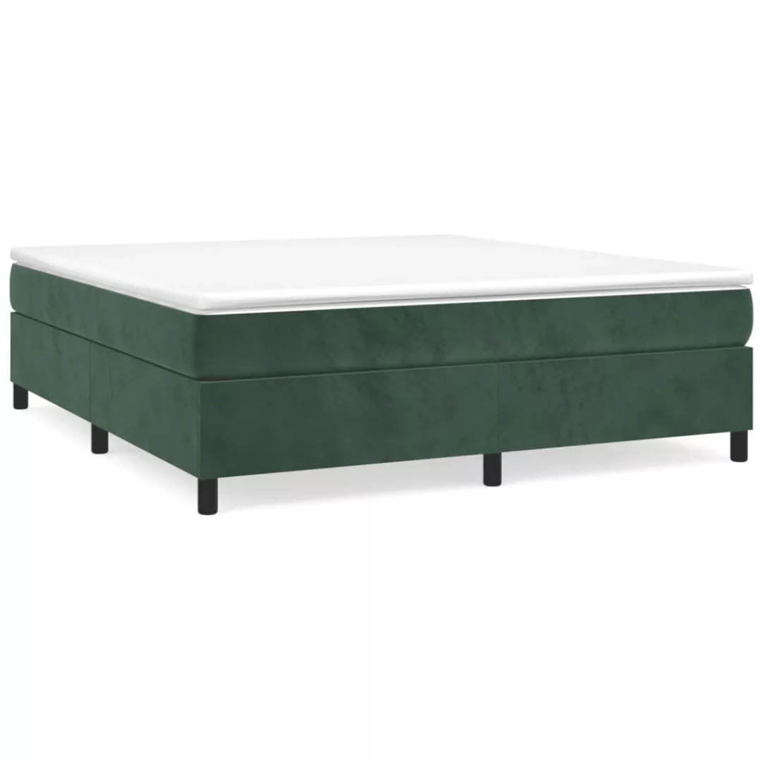 Vidaxl Boxspringbett Dunkelgrün 160x200 Cm Samt günstig online kaufen