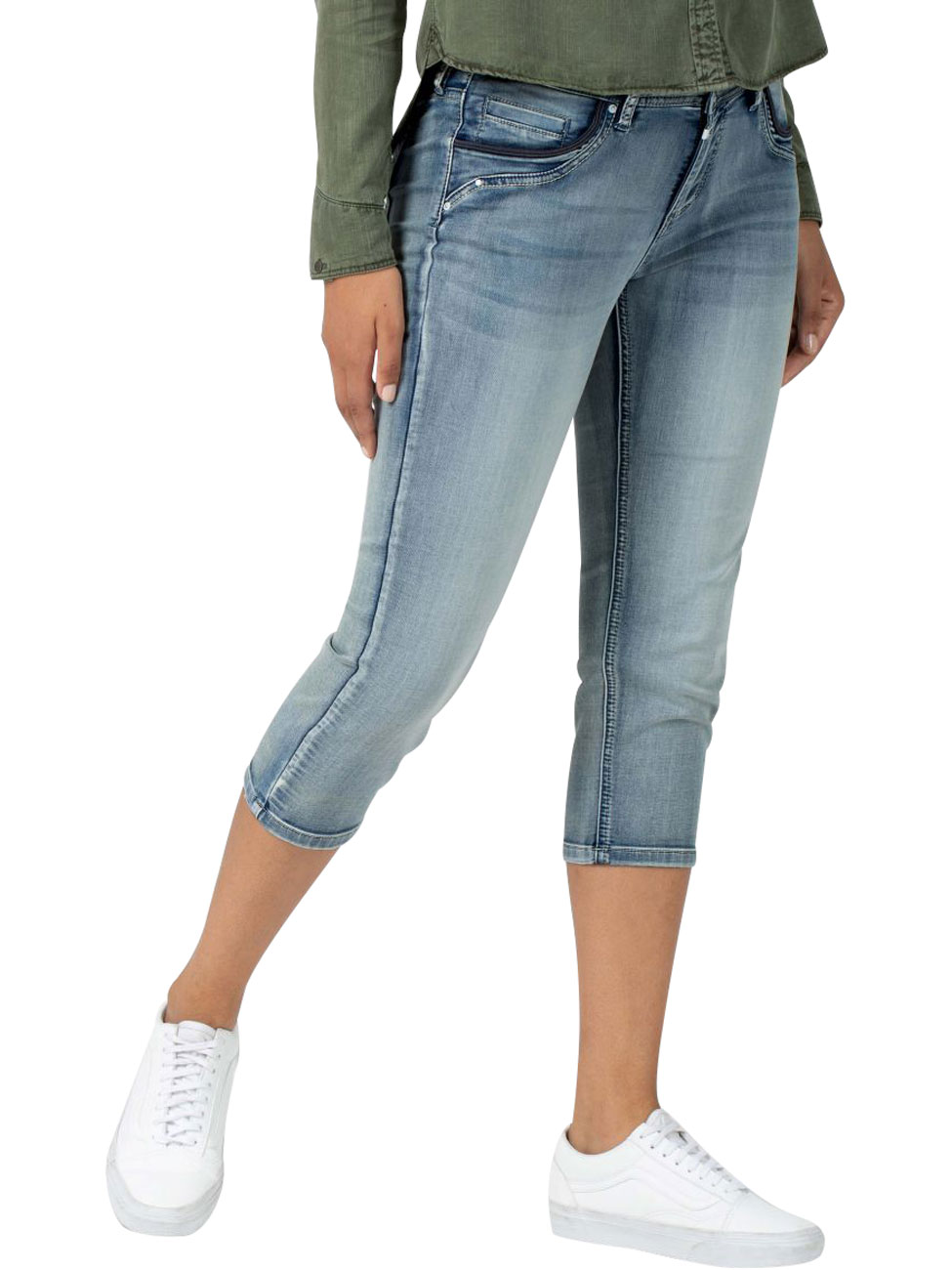 TIMEZONE 3/4 Damen Jeans TaliTZ - Slim Fit - Blau - Aqua Blue Wash günstig online kaufen