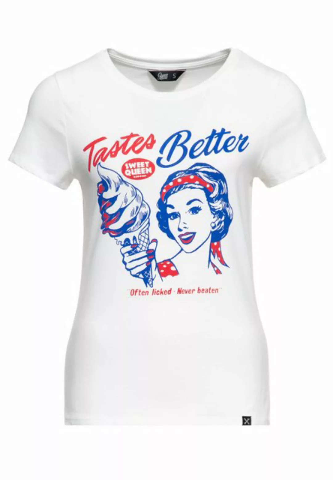 QueenKerosin Print-Shirt Tastes Better (1-tlg) mit 50s Comic Art günstig online kaufen