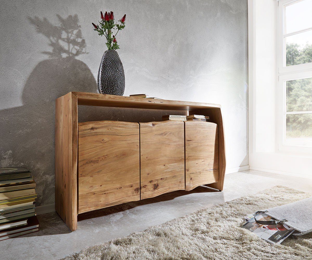 DELIFE Sideboard Live-Edge, Akazie Natur 145 günstig online kaufen