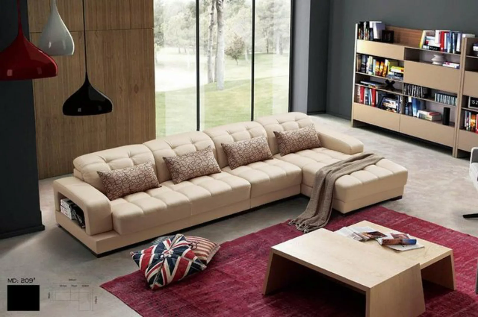 JVmoebel Ecksofa, Polster Leder Couch Eck Sofa Landschaft Sofas Neu Eck Gar günstig online kaufen