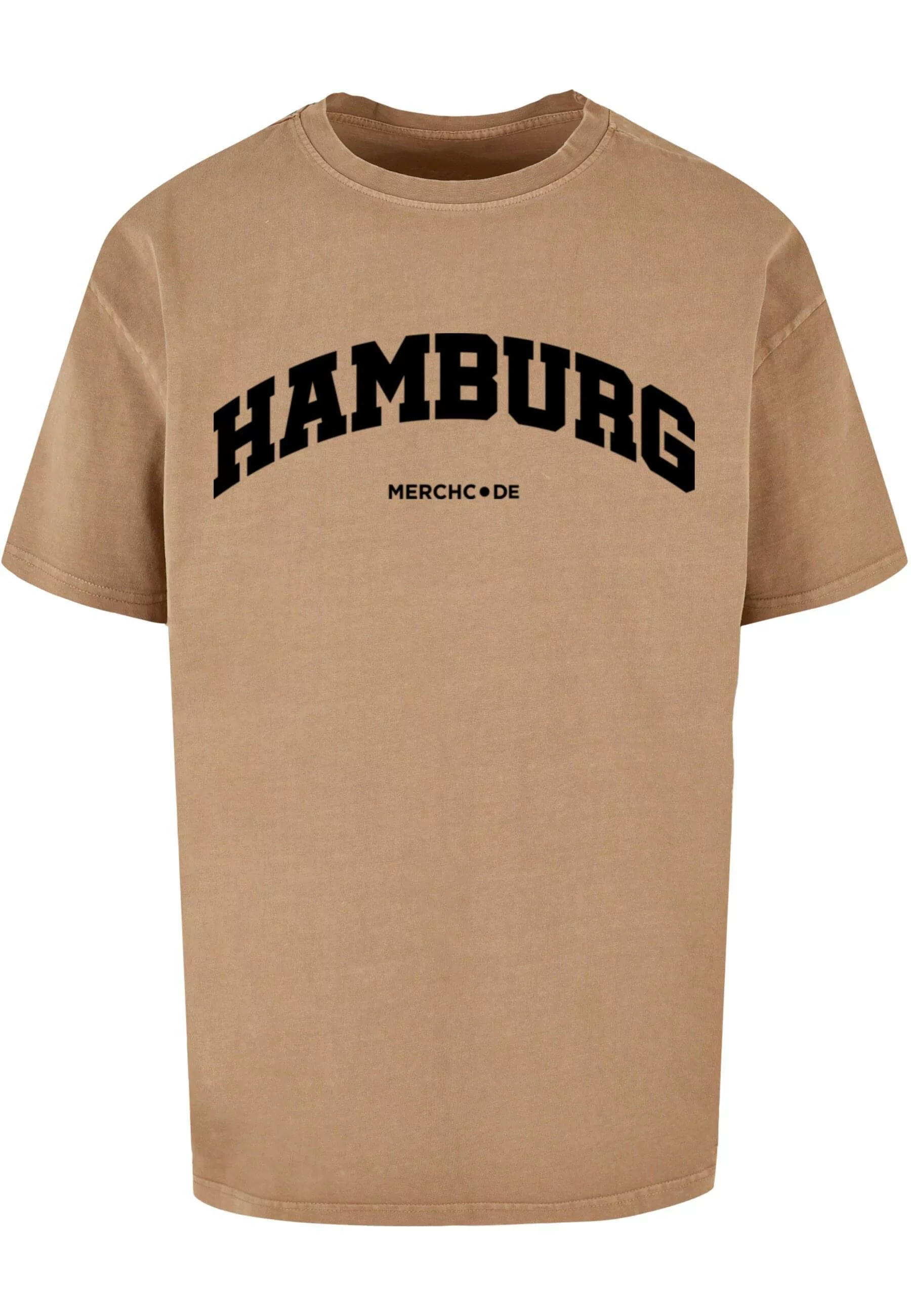 Merchcode T-Shirt "Merchcode Herren Hamburg Wording - Acid Washed Oversize günstig online kaufen