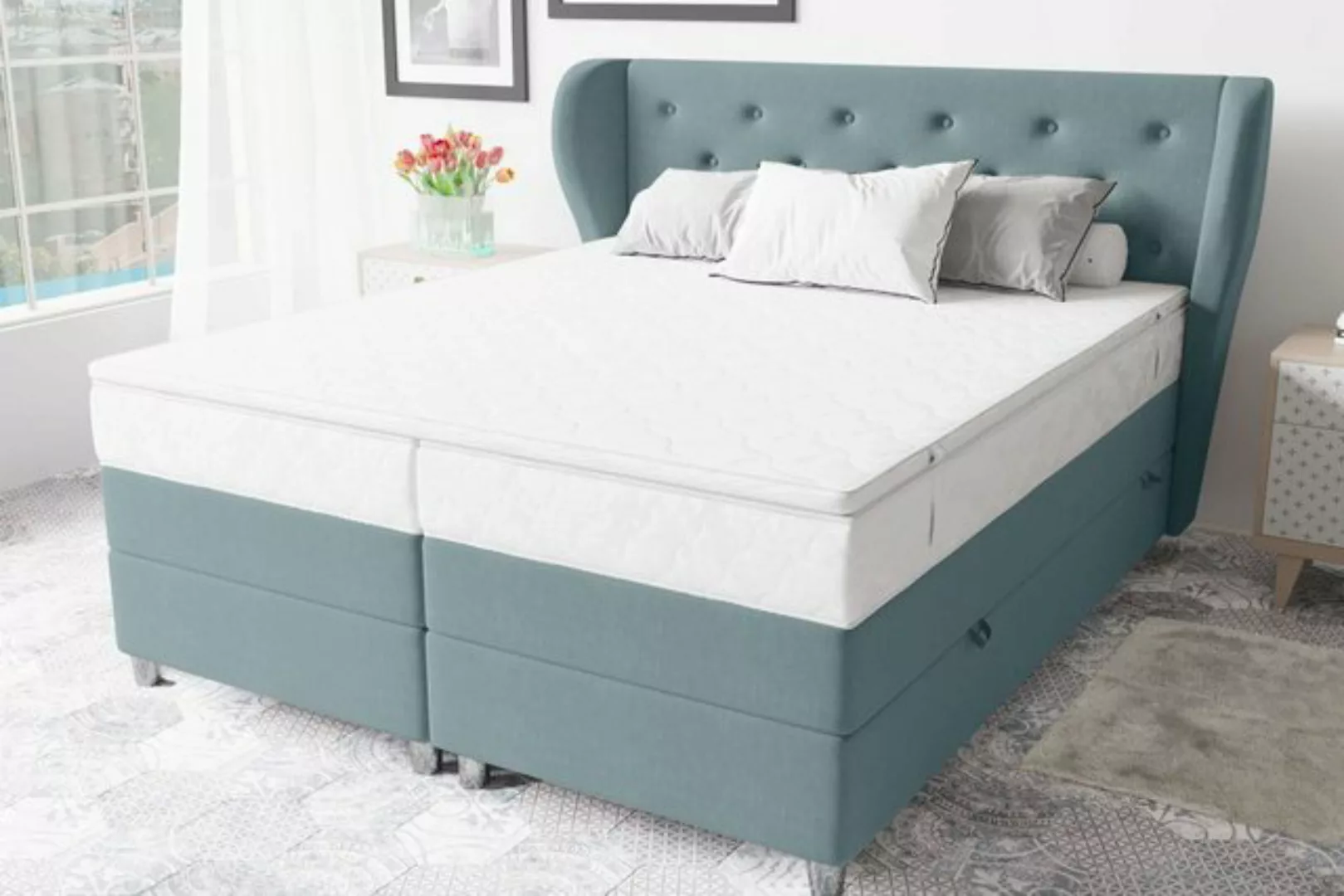 Stylefy Boxspringbett Hermes (Schlafzimmerbett, Bett), gepolstert günstig online kaufen