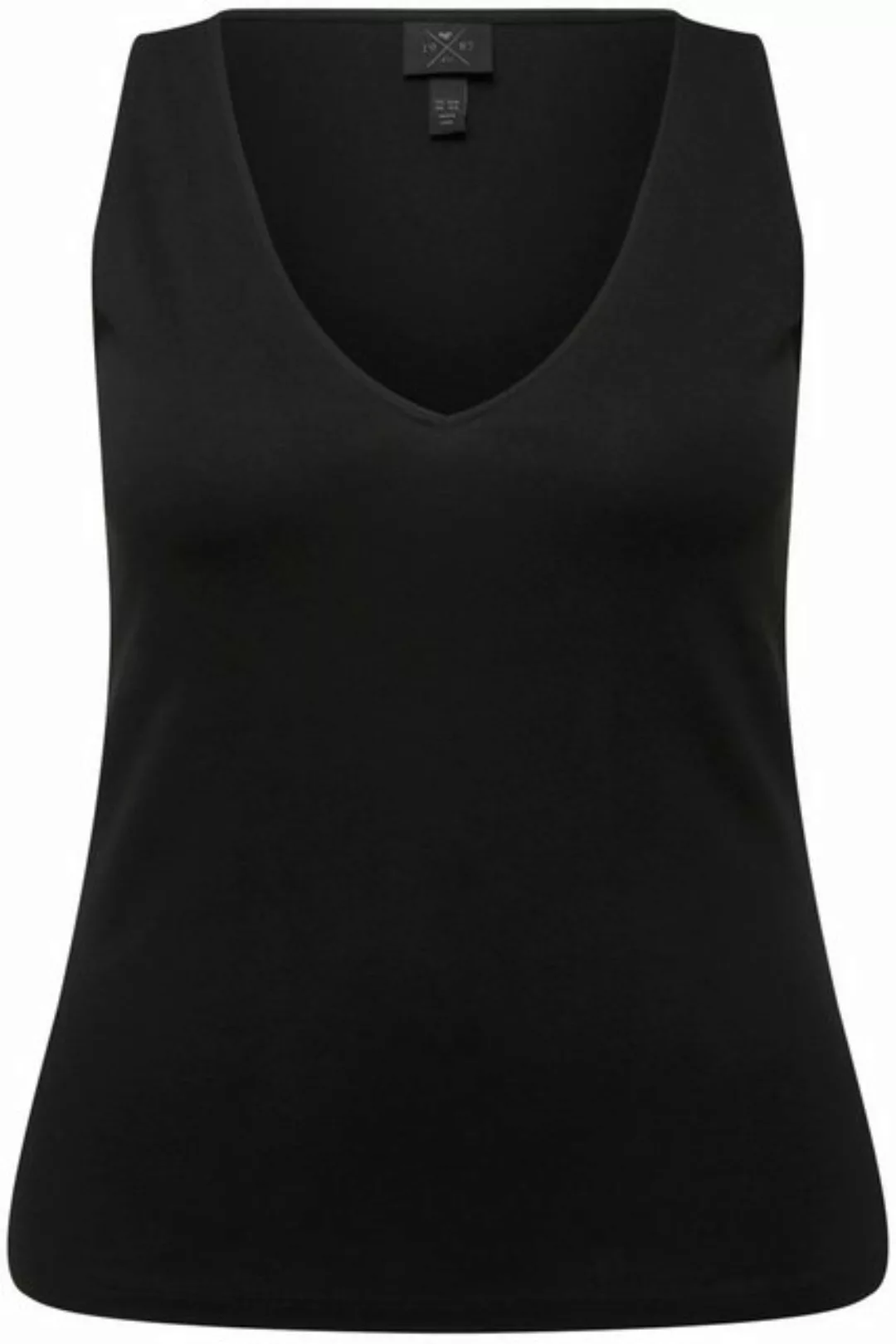 Ulla Popken Longtop Top Rippjersey Slim V-Ausschnitt ärmellos günstig online kaufen