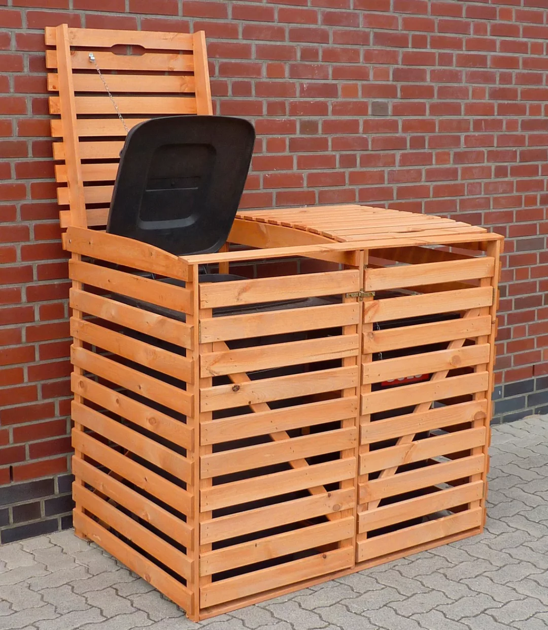 promadino Mülltonnenbox, für 2x120 l aus Holz, BxTxH: 130x63x111 cm günstig online kaufen