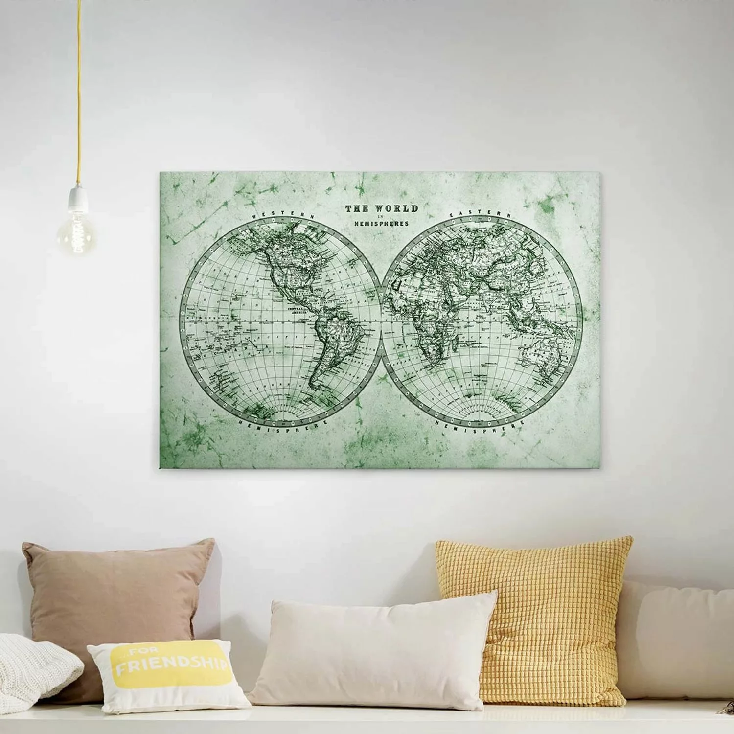 A.S. Création Leinwandbild "Hemispheres", Weltkarte, (1 St.), Atlas Weltkar günstig online kaufen