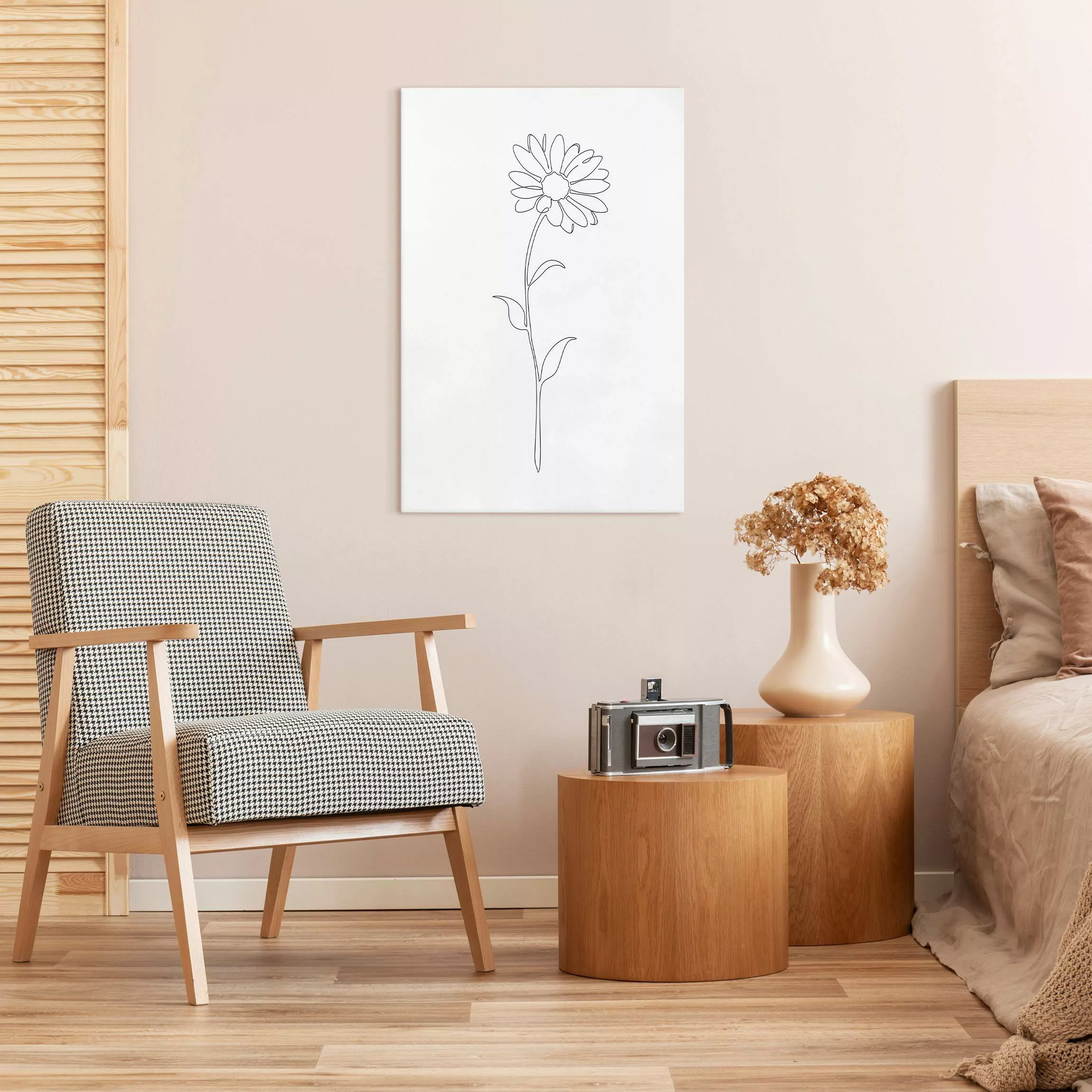 Leinwandbild Line Art Blumen - Margerite günstig online kaufen