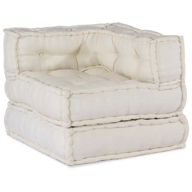 vidaXL Sofa Pouf Modular Sofa Creme 70x70x54 cm Stoff günstig online kaufen