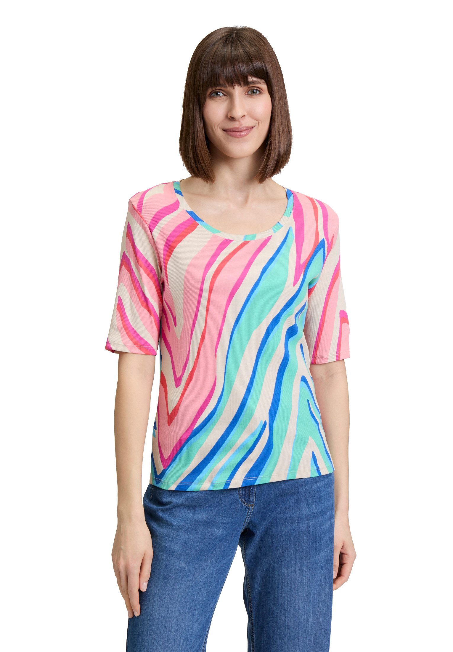 Betty Barclay Kurzarmshirt "Betty Barclay Damen Basic Shirt mit Print", (1 günstig online kaufen