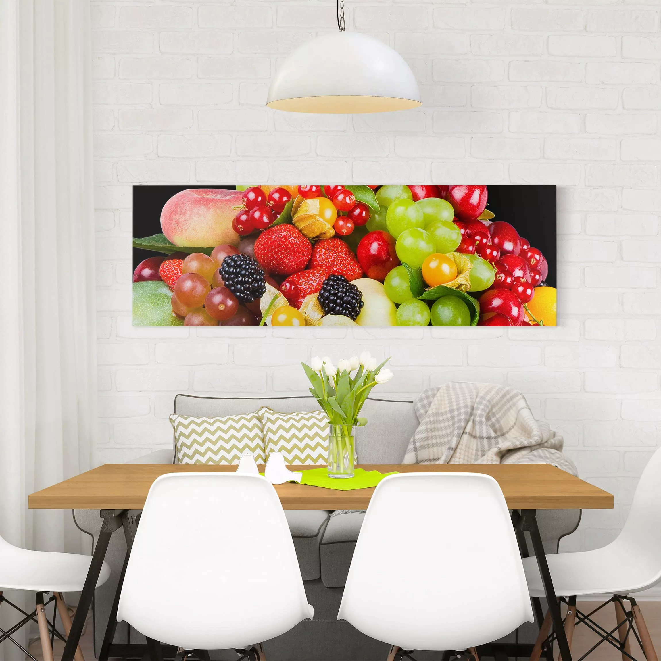 Leinwandbild Küche - Panorama Obst Mix günstig online kaufen