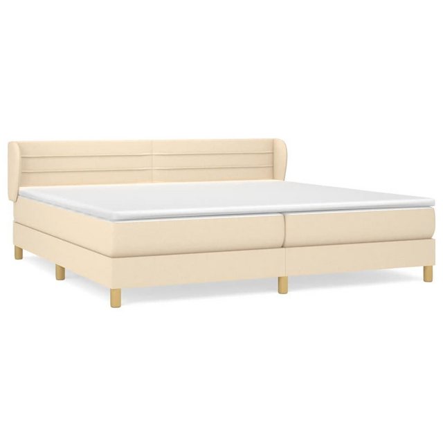 vidaXL Boxspringbett Boxspringbett mit Matratze Creme 200x200 cm Stoff Bett günstig online kaufen