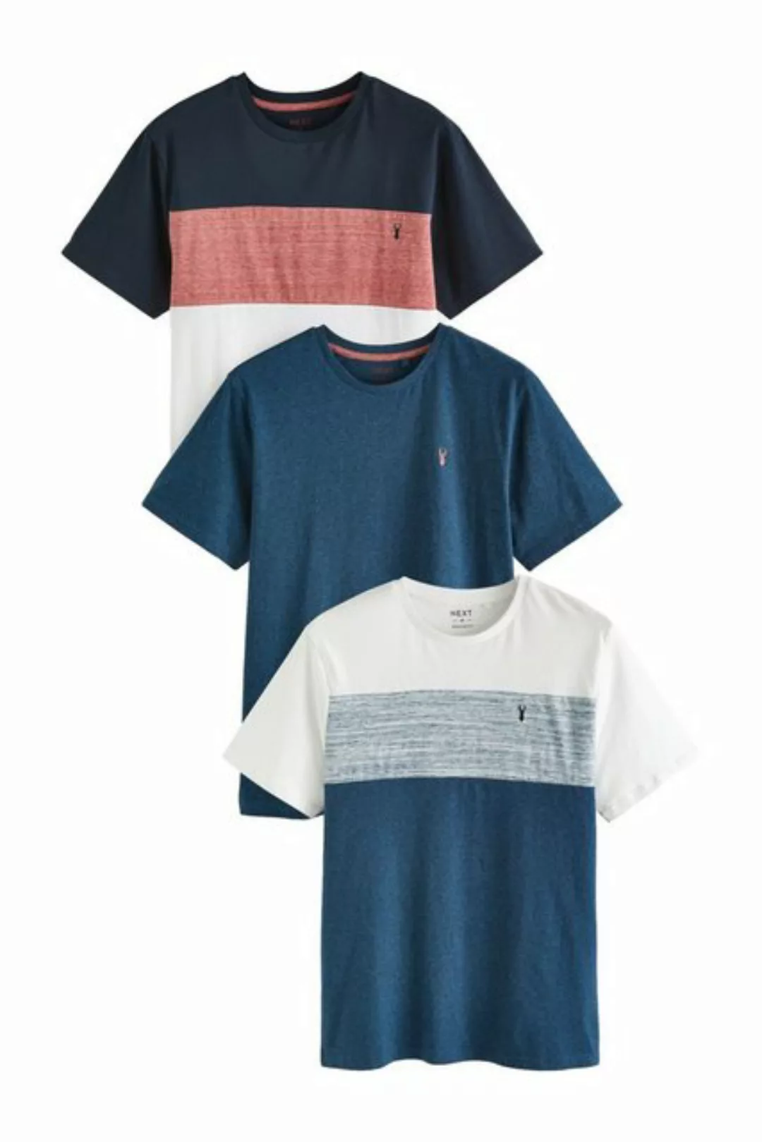 Next T-Shirt T-Shirt in Blockfarben (3-tlg) günstig online kaufen