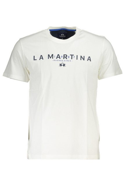 La Martina T-Shirt Weißes Herren T-Shirt mit Rundhals und Druck - günstig online kaufen