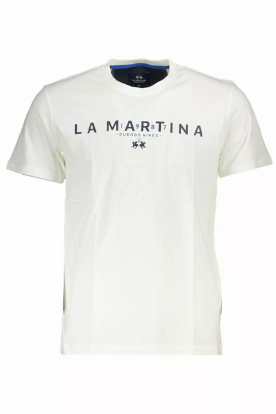 La Martina T-Shirt Weißes Herren T-Shirt mit Rundhals und Druck - günstig online kaufen