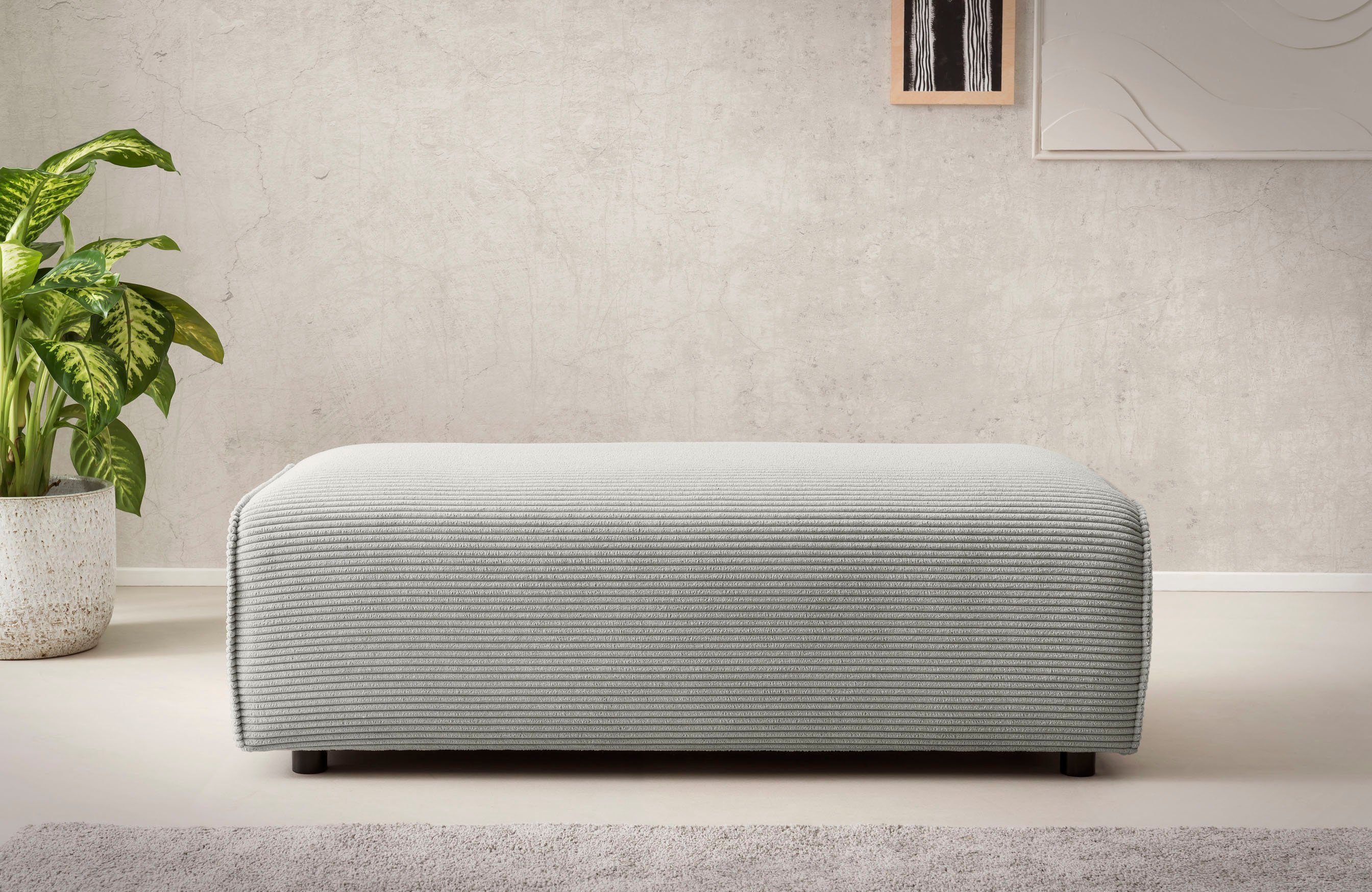 LeGer Home by Lena Gercke Hocker "PIARA, Polsterhocker mit Kedernaht in Cor günstig online kaufen