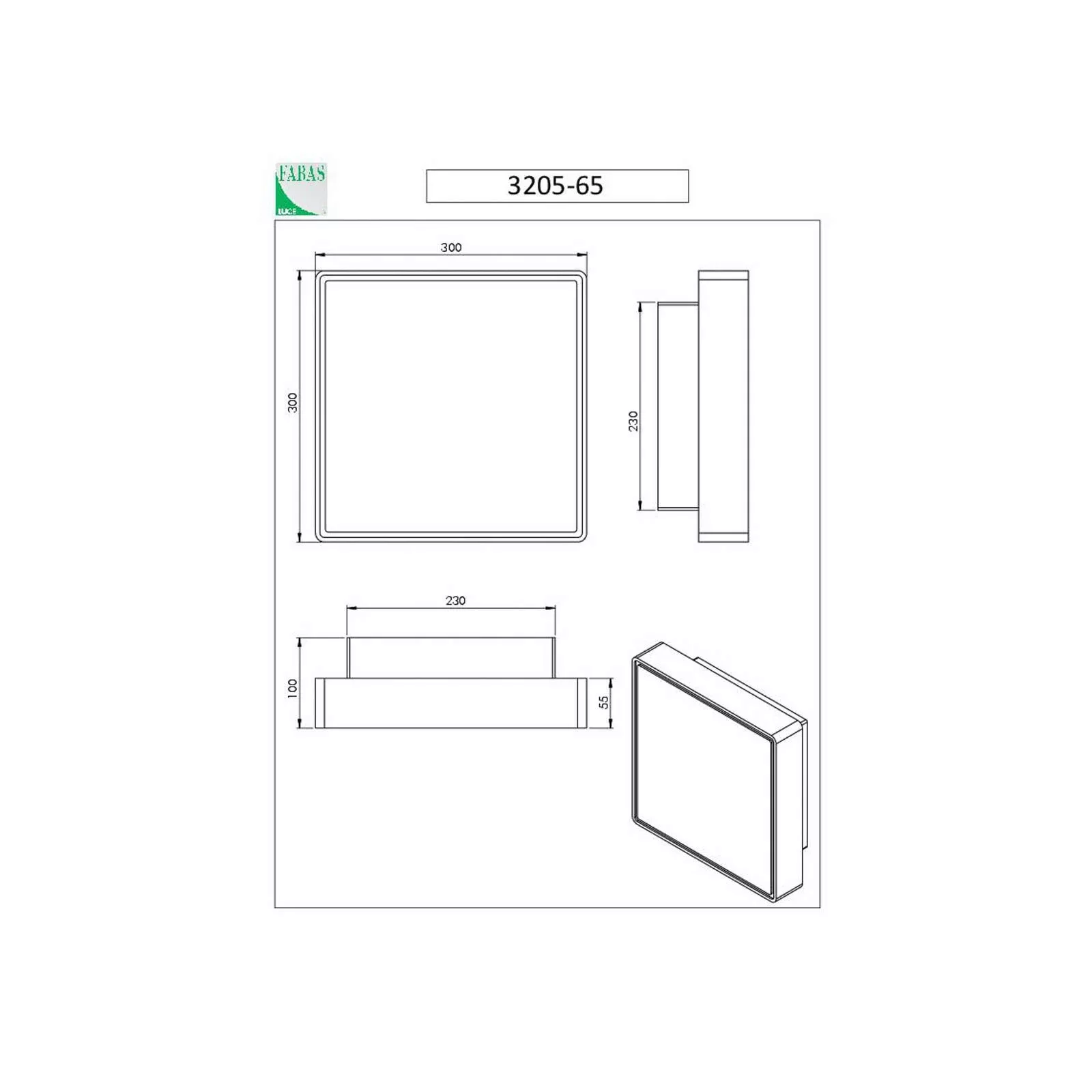 LED-Wandleuchte Oban, 30 cm x 30 cm, weiß, IP65 günstig online kaufen