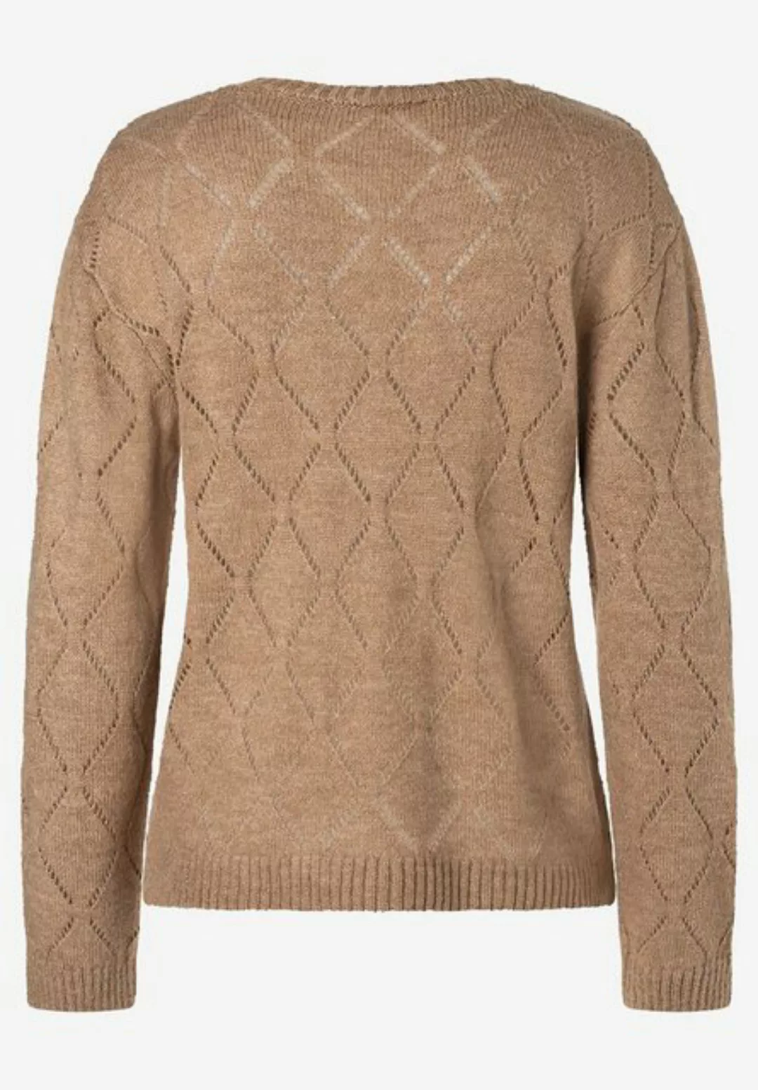 MORE&MORE Strickpullover Ajour-Pullover beige macchiato Herbst-Kollektion günstig online kaufen