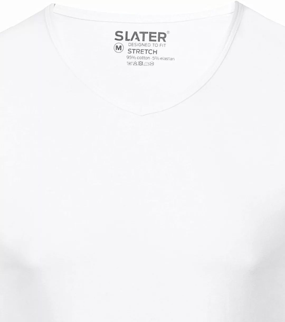 Slater 2er-Pack Stretch V-Ausschnitt T-shirt Weiß - Größe XXL günstig online kaufen