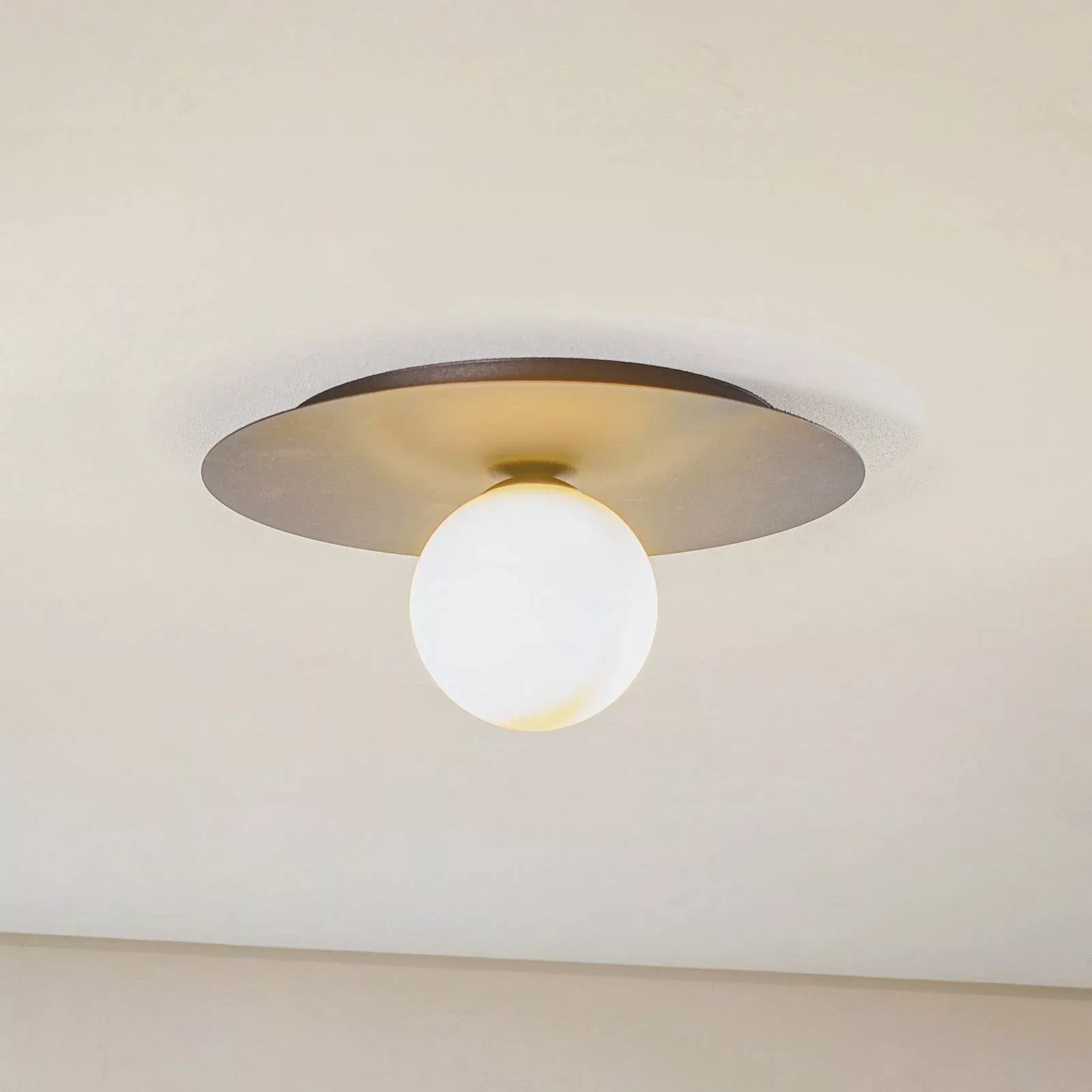 Deckenlampe Solar, schwarz/opal, einflammig günstig online kaufen