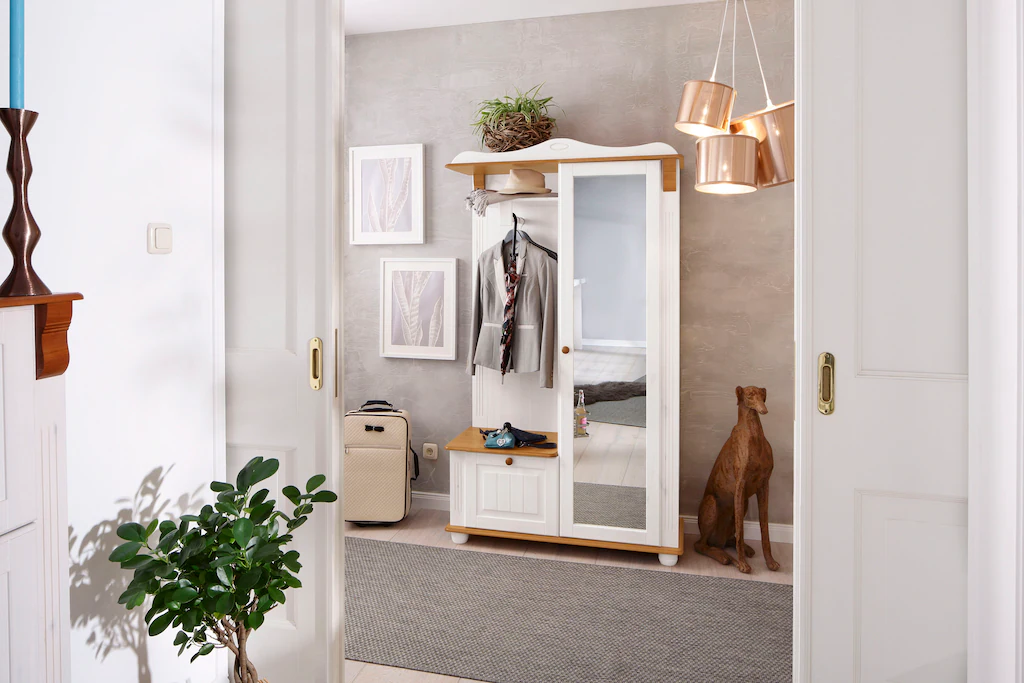 Home affaire Kompaktgarderobe "Adele", Breite 108 cm, mit Spiegeltür, aus m günstig online kaufen