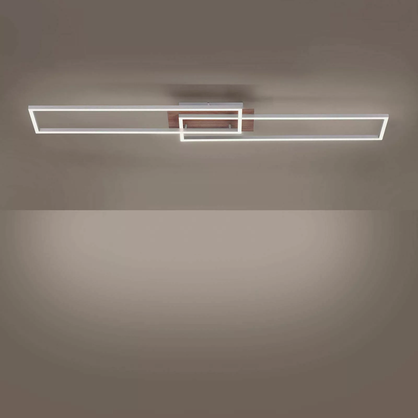 LED-Deckenleuchte Iven, dim, stahl/holz, 110x25cm günstig online kaufen