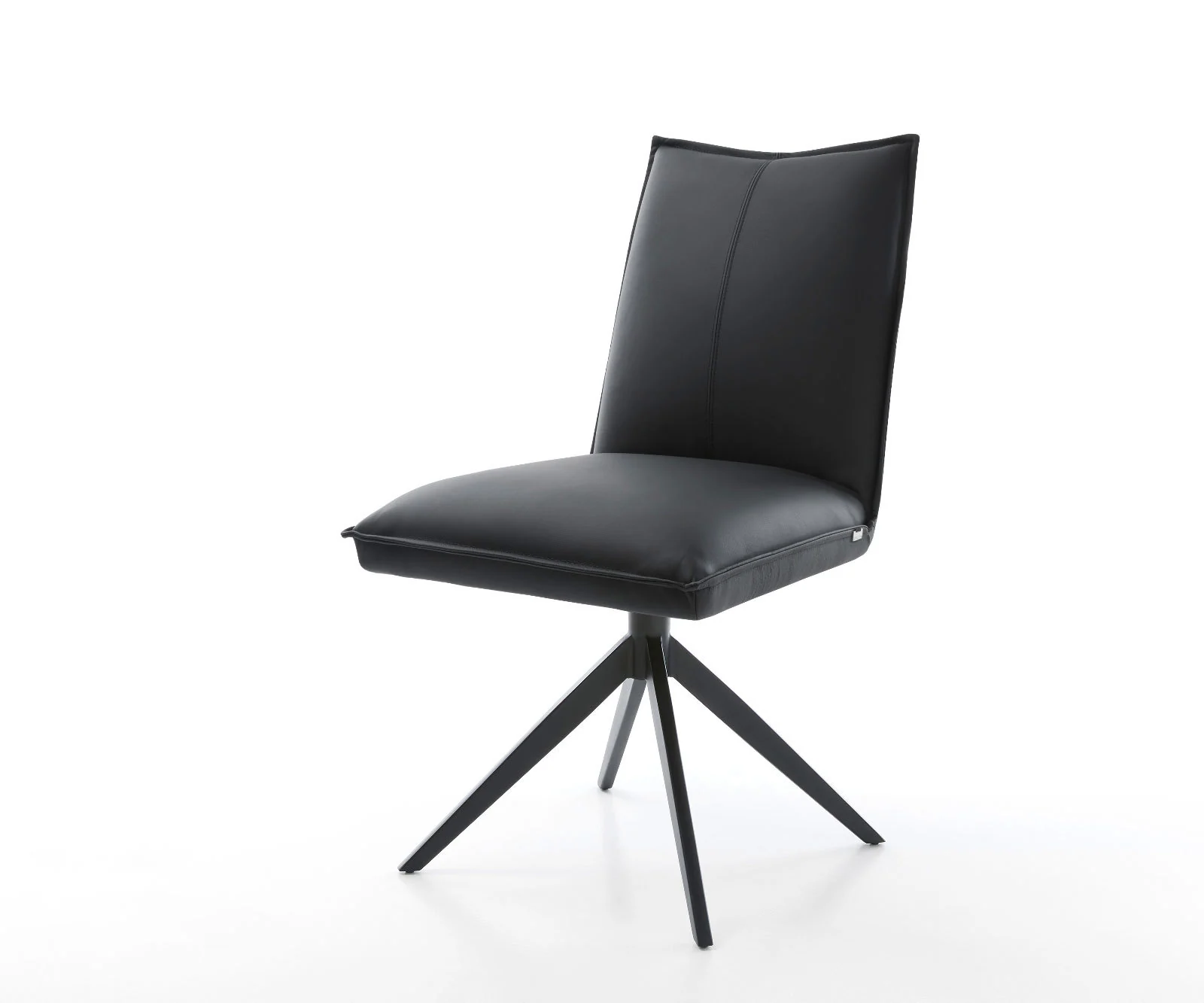 Drehstuhl Lelio-Flex Echt-Leder Schwarz Kreuzgestell breit Schwarz 360° dre günstig online kaufen