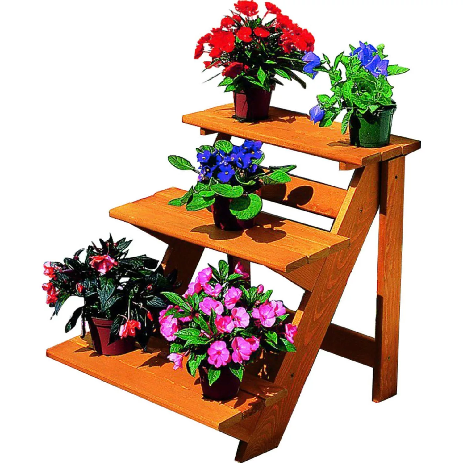 Promadino Blumentreppe klein Kiefernholz imprägniert (HxBxT) 56 x 50 x 60 c günstig online kaufen