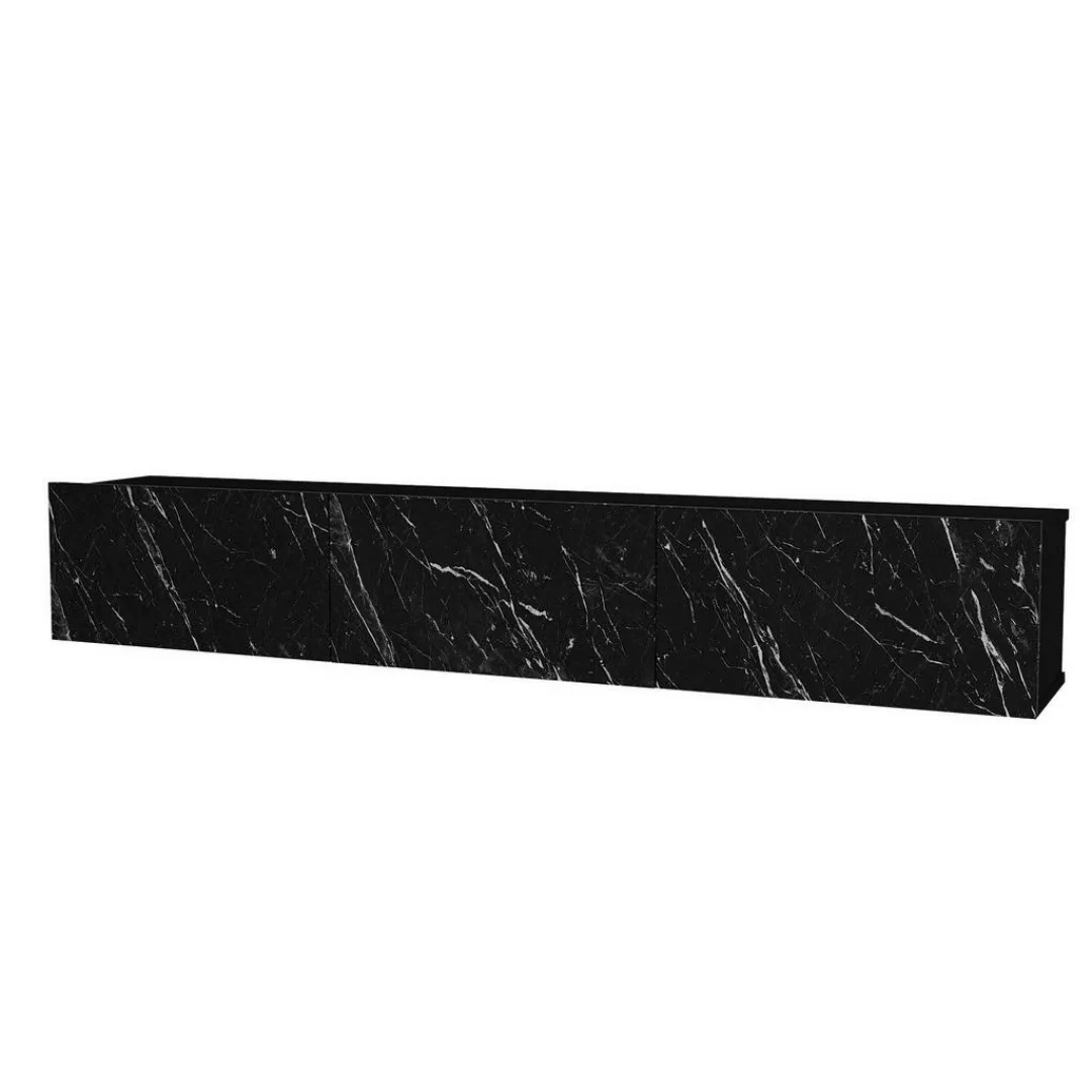 TV-Lowboard Damla schwarz Marmor Optik B/H/T: ca. 180x29,5x29,5 cm günstig online kaufen