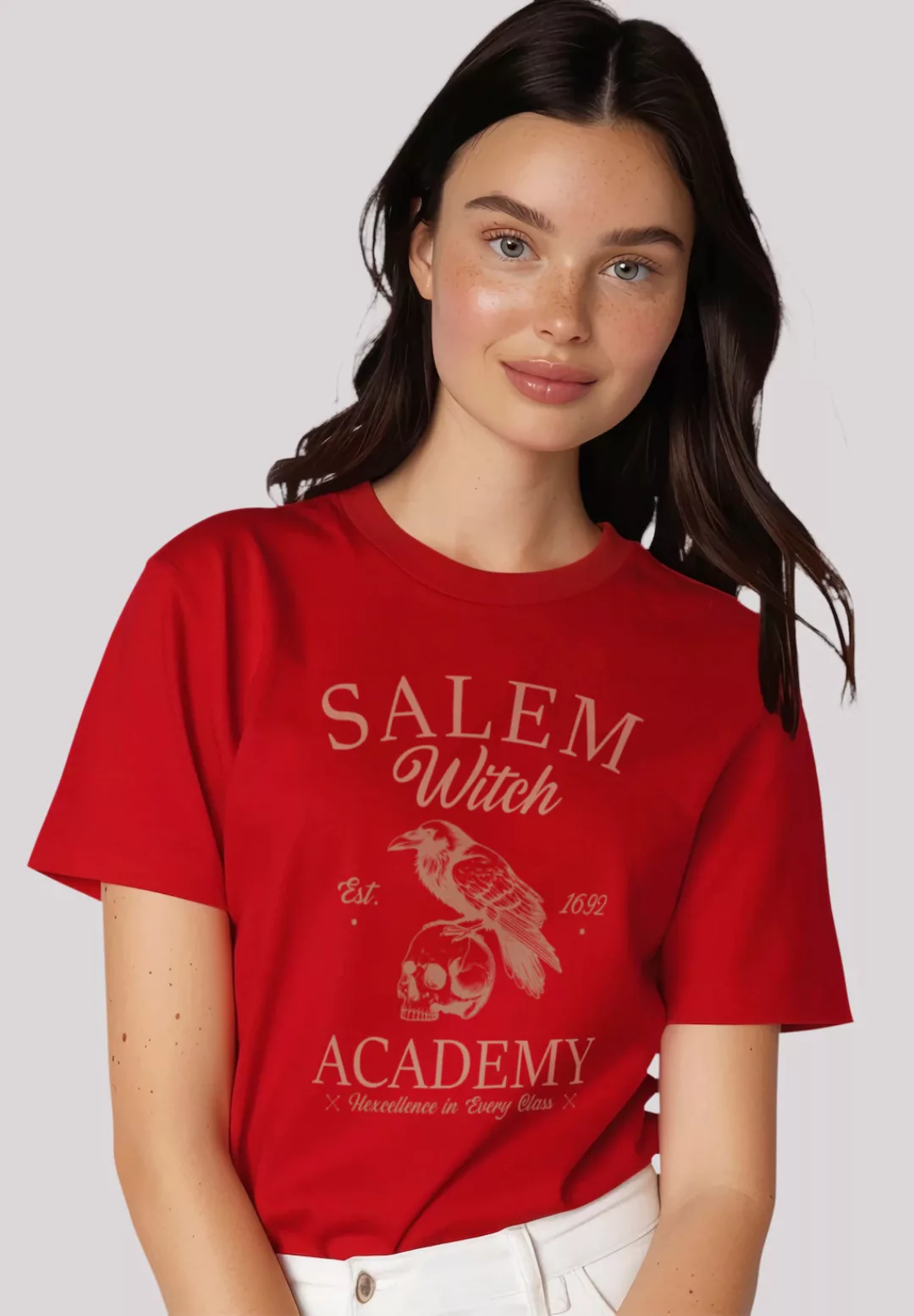 F4NT4STIC T-Shirt "Halloween University Salem witch crow skull", Premium Qu günstig online kaufen