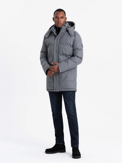 OMBRE Winterjacke Warme lange Herren Parka Jacke mit Wolle günstig online kaufen