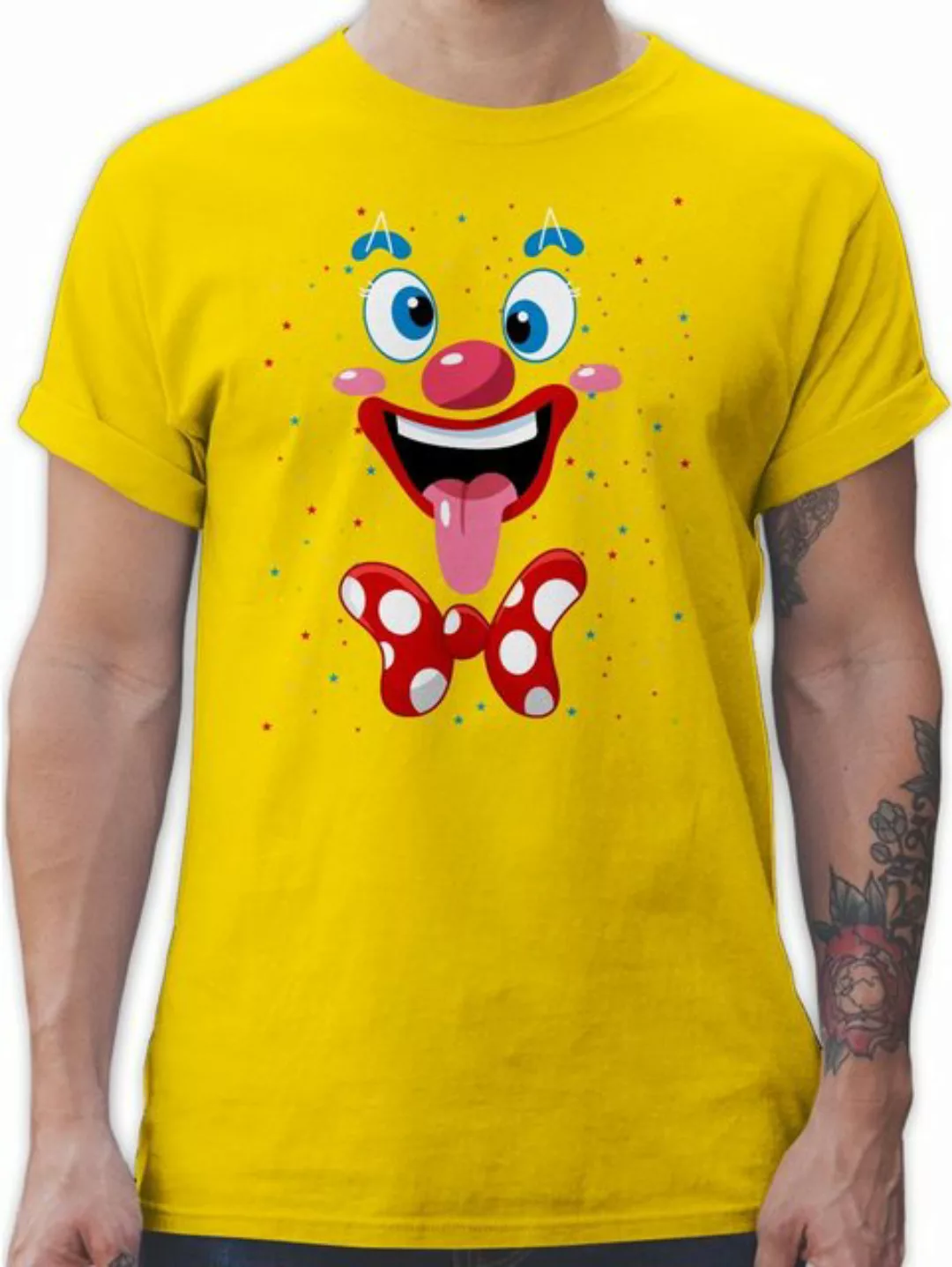 Shirtracer T-Shirt Clown Gesicht Kostüm Karneval Clownkostüm Lustig Faschin günstig online kaufen