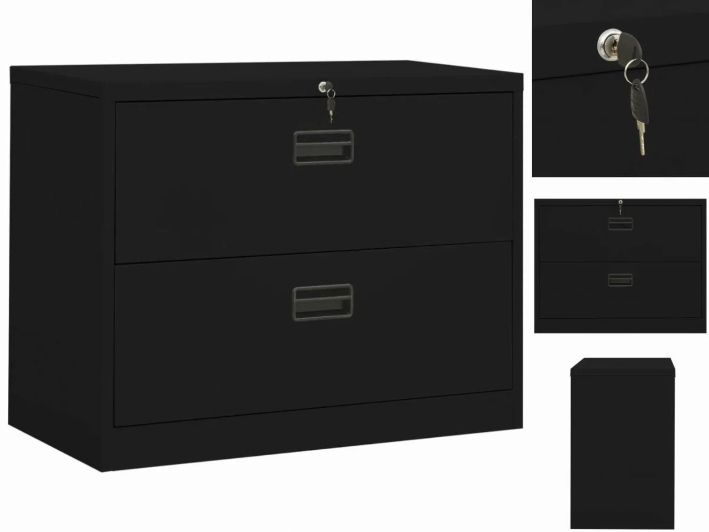 vidaXL Aktenschrank Aktenschrank Schwarz 90x46x72,5 cm Stahl günstig online kaufen